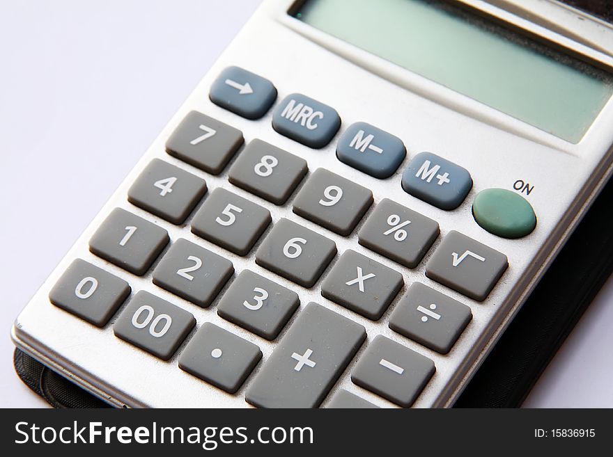 Business calculator isolated on white background