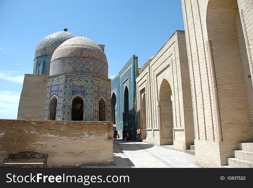 Mausoleum complex of 14-16 centuries which produced the burial of wives and military chiefs of the Uzbek kings, Samarkand. Mausoleum complex of 14-16 centuries which produced the burial of wives and military chiefs of the Uzbek kings, Samarkand