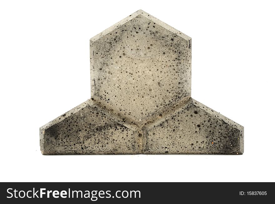 A concrete paving stone isolated on a white background