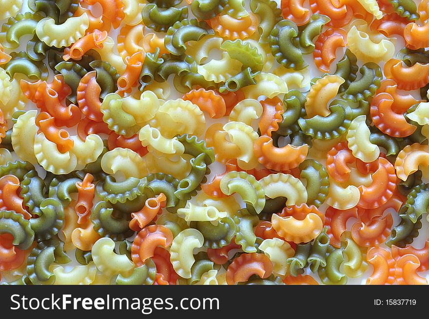 Italian yellow, orange, green macaronis