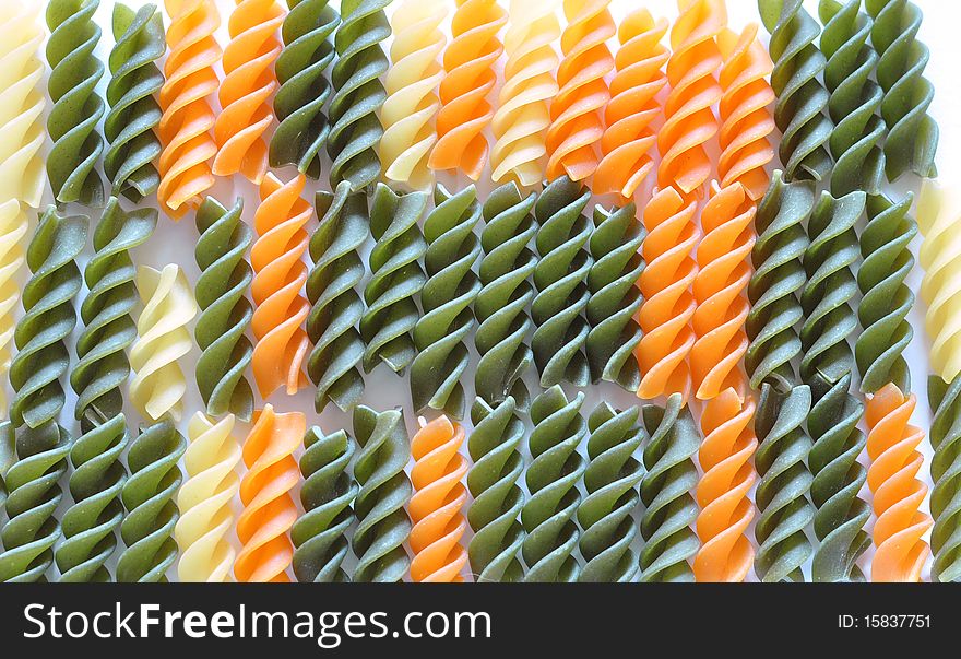 Italian yellow, orange, green macaronis