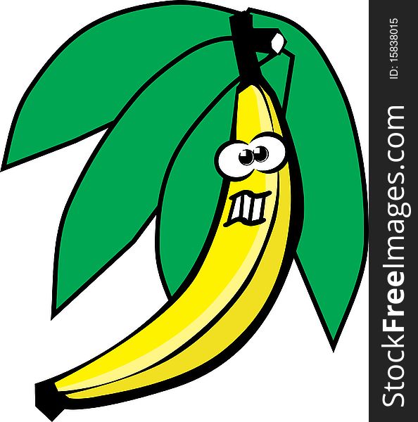 An illustration of a banana cartoon