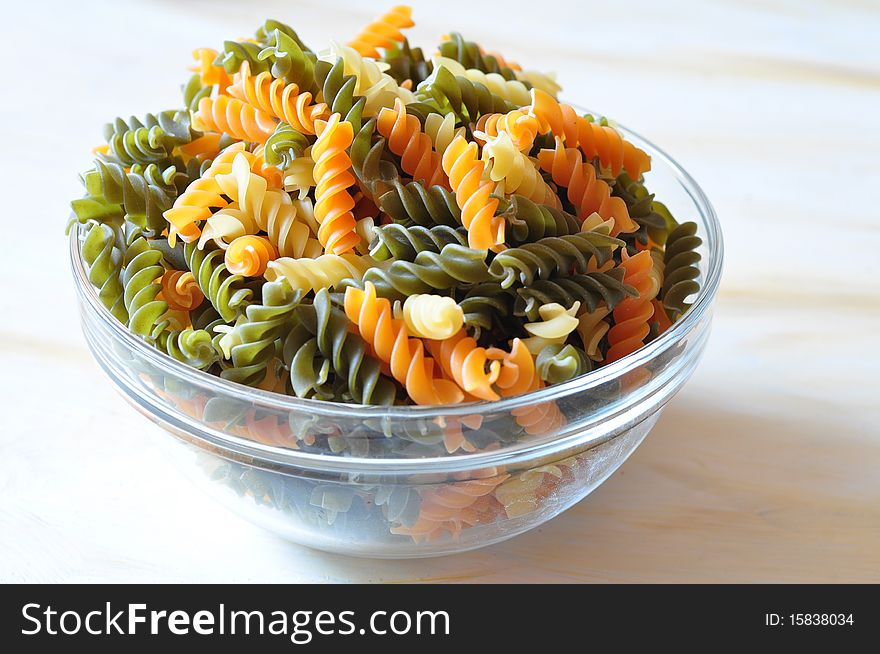 Italian yellow, orange, green macaronis. Italian yellow, orange, green macaronis