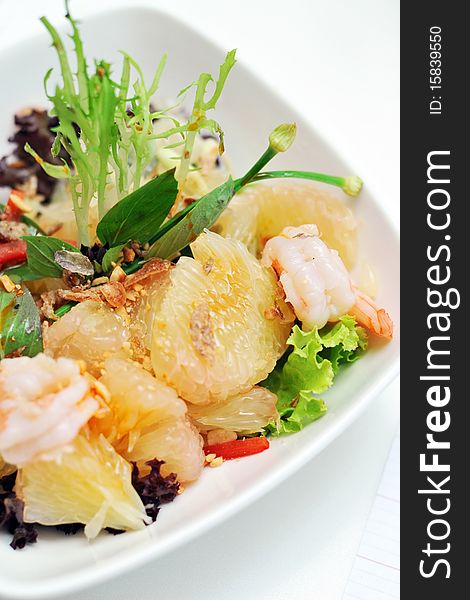 Thailand style pomelo and shrimp salad