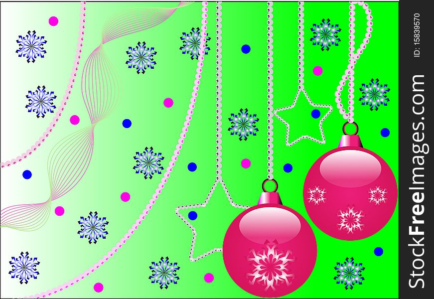 New Year's red spheres. Vector illustration. New Year's red spheres. Vector illustration