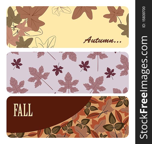 Autumn banners with text and leaves