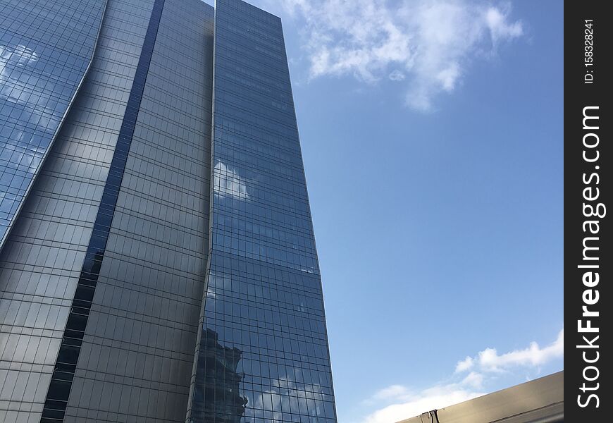 Glass building in towers