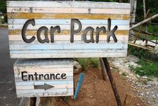 Sign Car Park Entrance Royalty Free Stock Photo
