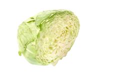 Green Cabbage Isolated On White Royalty Free Stock Image