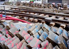 Restoration Of Tram Tracks Royalty Free Stock Images Restoration Of Tram Tracks Royalty Free Stock Images
