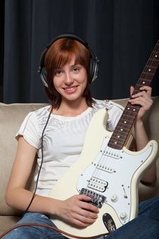 Playing Electric Guitar Royalty Free Stock Images