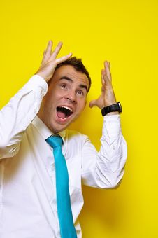 Portrait Of A Yelling Business Man 02 Stock Photos Portrait Of A Yelling Business Man 02 Stock Photos