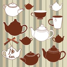 Teapots And Cups Royalty Free Stock Photography