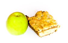 Green Apple And Apple Pie Isolated On White Royalty Free Stock Image