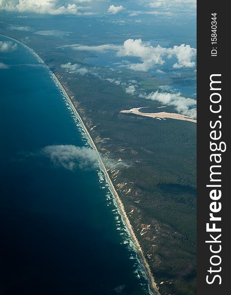 Aerial view of seaboard, Australia