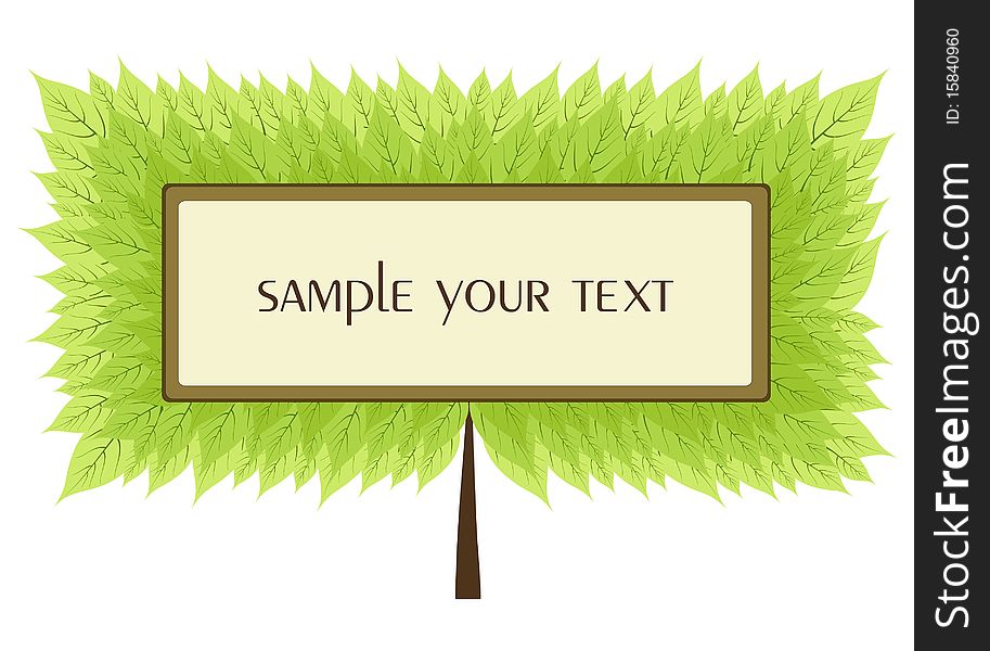 Abstract tree with place for text isolated