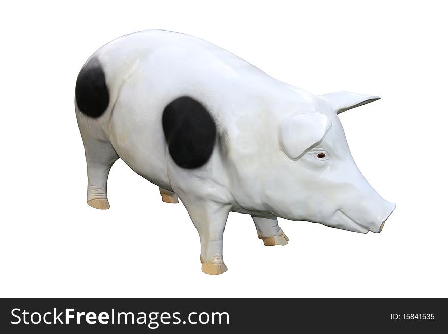 A Model of a Black and White Farm Pig. A Model of a Black and White Farm Pig.