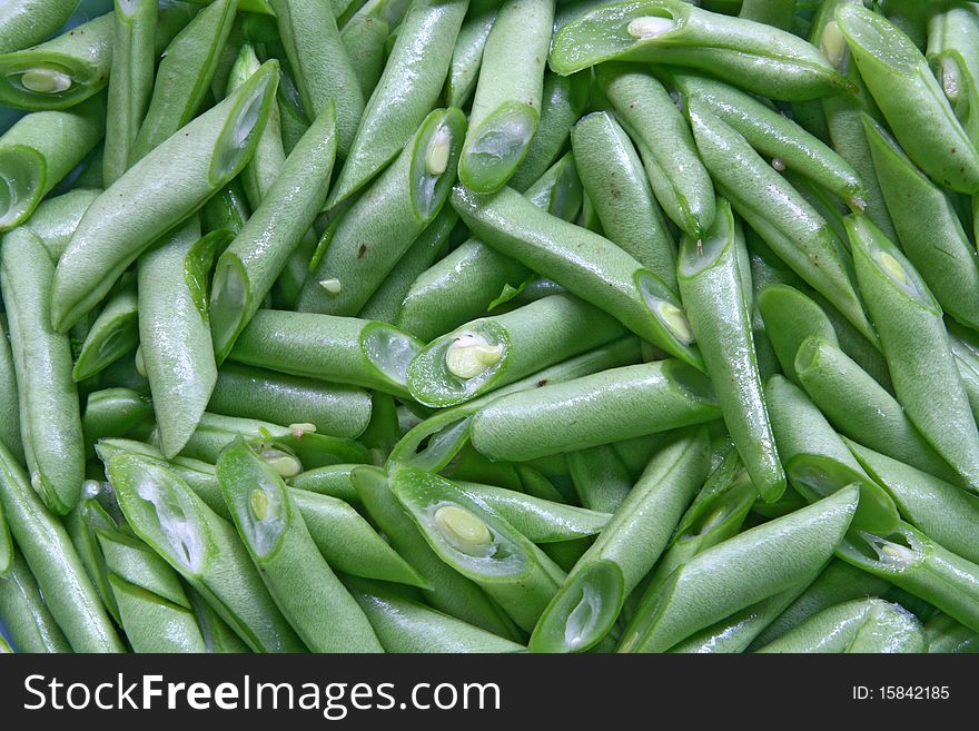 Chopping of Asparagus beans Background