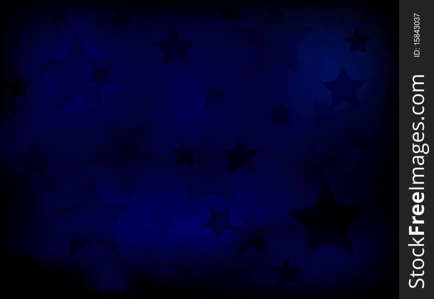 Dark stars glowing mysteriously over royal blue. Dark stars glowing mysteriously over royal blue