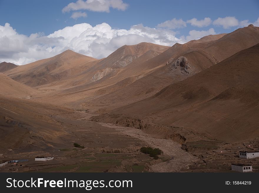 Yellow and brown wildness land in tibet of china. Yellow and brown wildness land in tibet of china