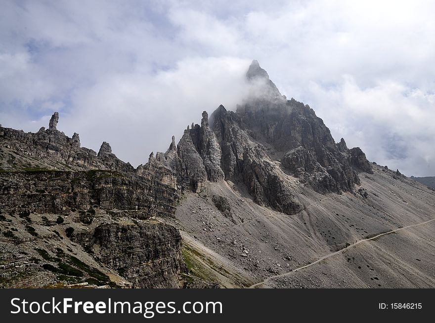 Landscape Dolomites of northern Italy - Monte Paterno. Landscape Dolomites of northern Italy - Monte Paterno