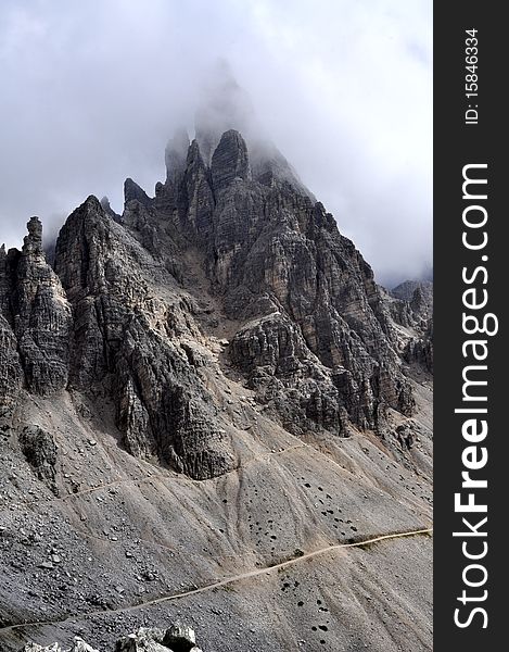 Landscape Dolomites of northern Italy - Monte Paterno. Landscape Dolomites of northern Italy - Monte Paterno