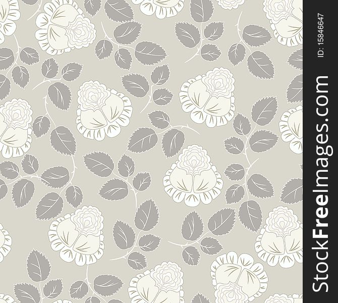 Roses pattern seamless on gray background. Roses pattern seamless on gray background