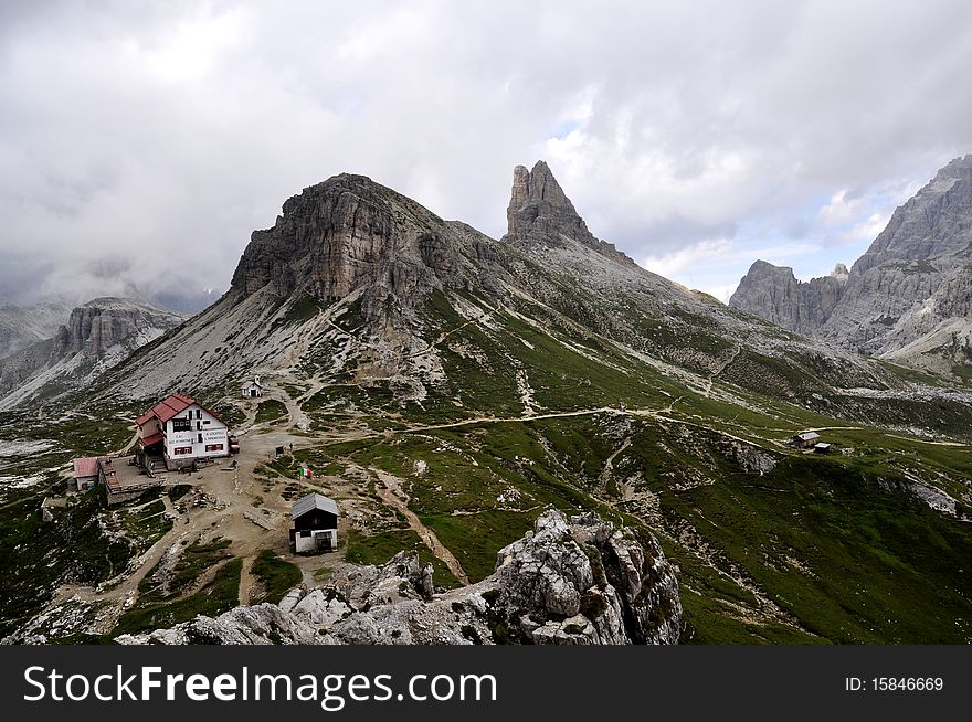 Landscape Dolomites of northern Italy - Tre Cime. Landscape Dolomites of northern Italy - Tre Cime