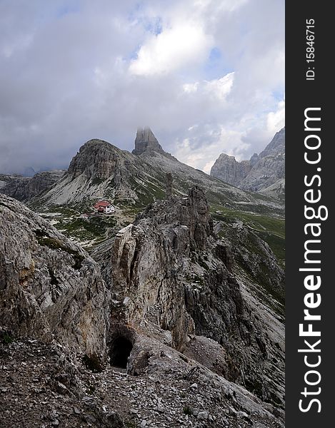 Landscape Dolomites of northern Italy - Tre Cime di Lavaredo. Landscape Dolomites of northern Italy - Tre Cime di Lavaredo