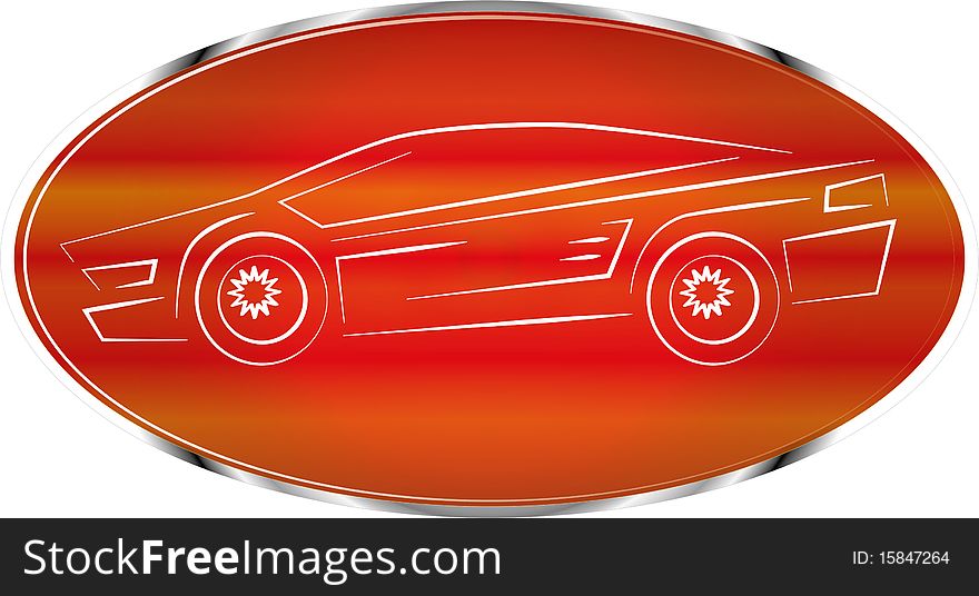 Sports Car Label, Auto Badge Design, Icon