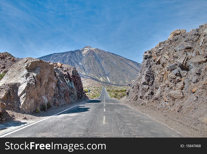 View of Teide Mount, the highest in Spain, located at Tenerife Island