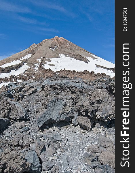 View of Teide Mount, the highest in Spain, located at Tenerife Island