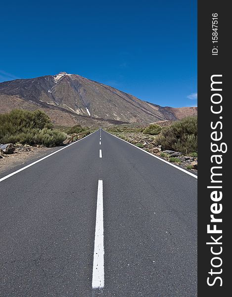 View of Teide Mount, the highest in Spain, located at Tenerife Island