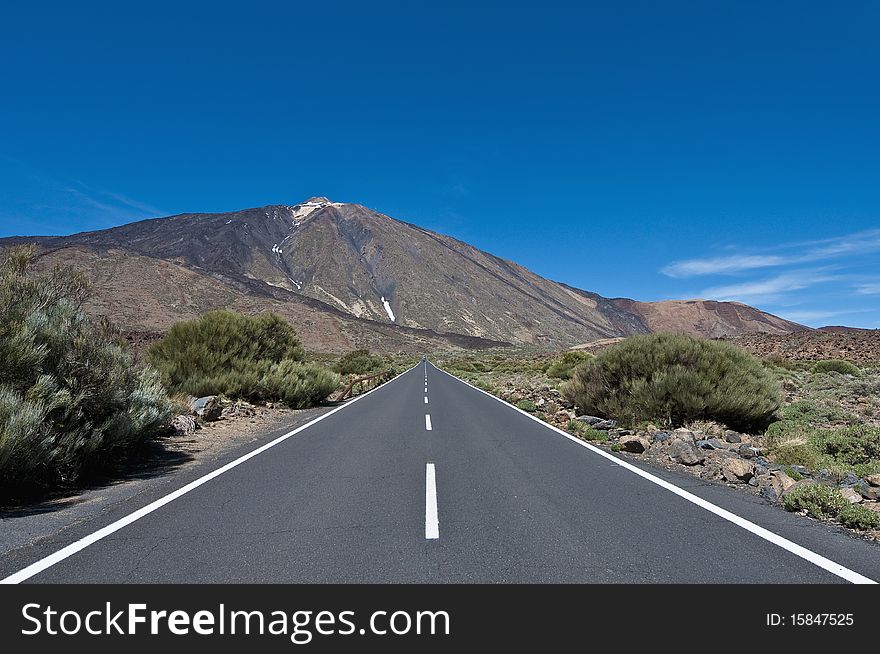 View of Teide Mount, the highest in Spain, located at Tenerife Island