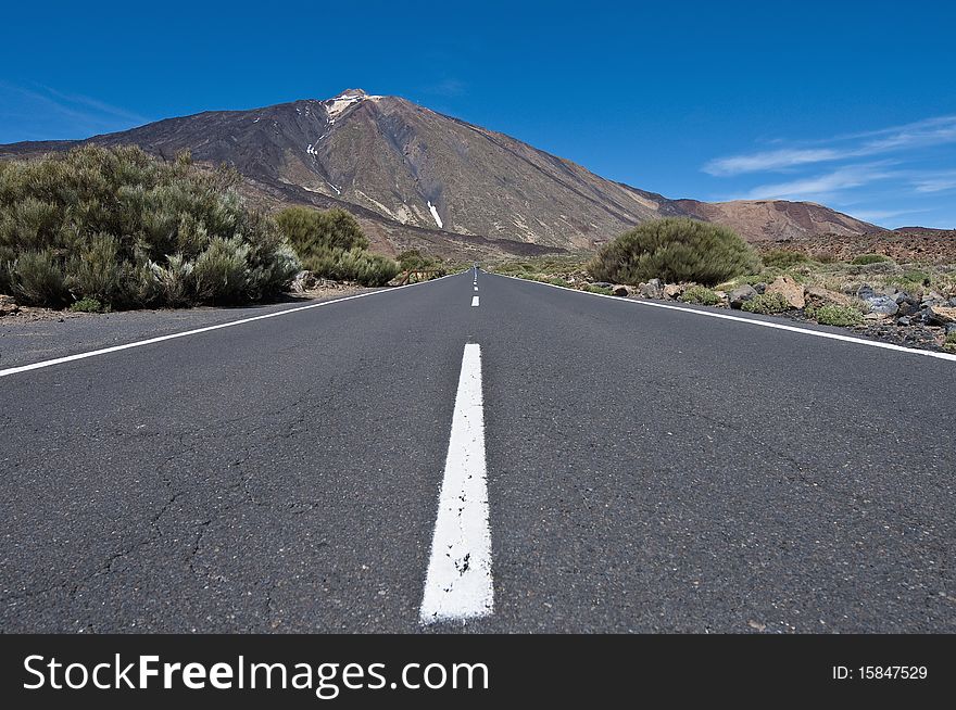 View of Teide Monut, the highest in Spain, located at Tenerife Island. View of Teide Monut, the highest in Spain, located at Tenerife Island