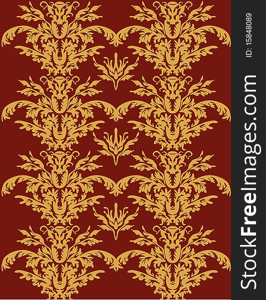 Brown and gold pattern background ( illustration)