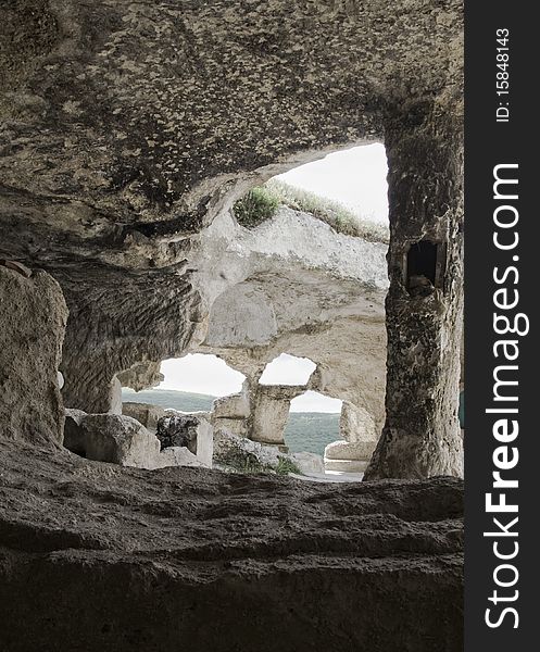 Eski-Kermen cave town in Crimea