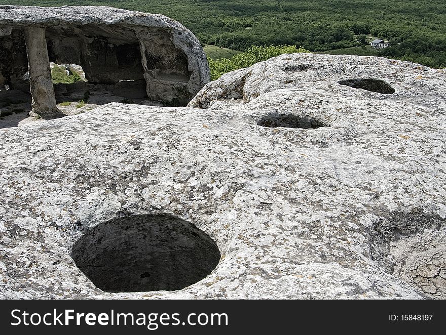 Eski-Kermen cave town in Crimea
