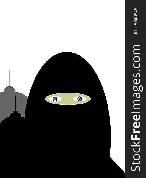 A Muslim woman with burka