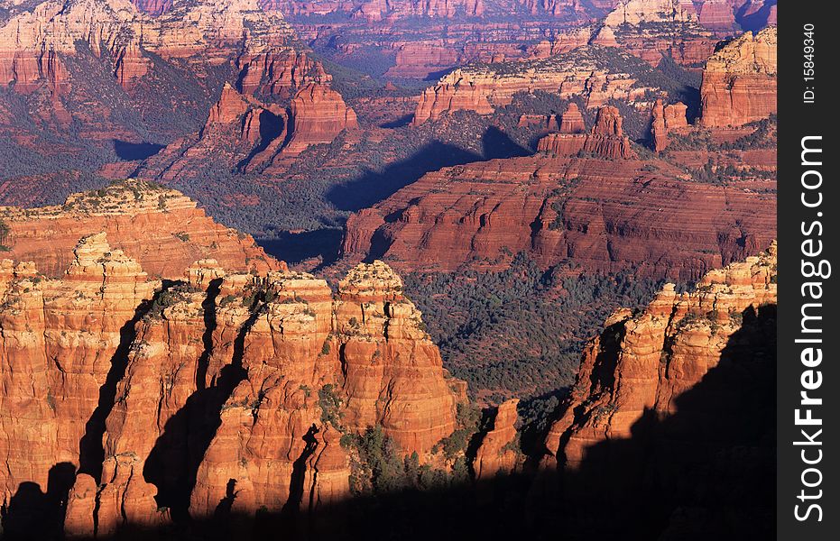 Red Rock Sand Stone formations make up the mountains surrounding Sedona Arizona. Red Rock Sand Stone formations make up the mountains surrounding Sedona Arizona