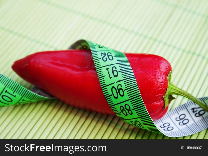 Red Pepper With Centimeter