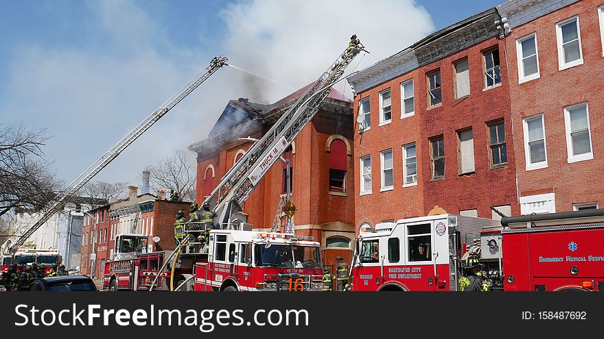 Building Fire, Public School 103, 1315 Division Street, Baltimore, MD 21217