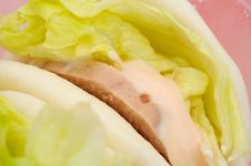 Close Up Of Healthy Vegetarian Hamburger Royalty Free Stock Photos