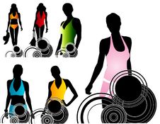 Free Silhouettes Women Swimwear Stock Photos - 15853863