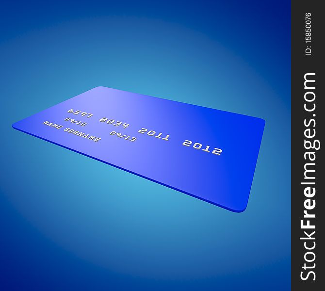 Abstract credit card on blue background