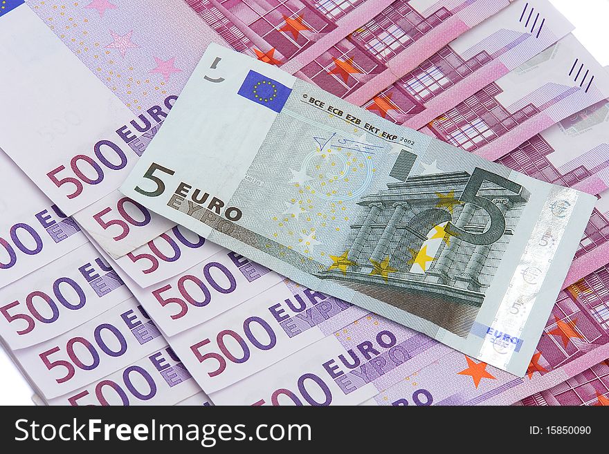 Euro banknotes  isolated on white background. Euro banknotes  isolated on white background