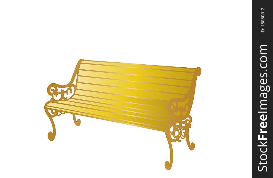 Vector illustration gold wooden benches. Vector illustration gold wooden benches.