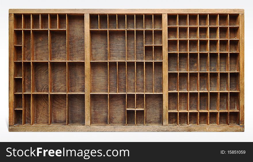 Old wooden box used to contain typefaces. Old wooden box used to contain typefaces