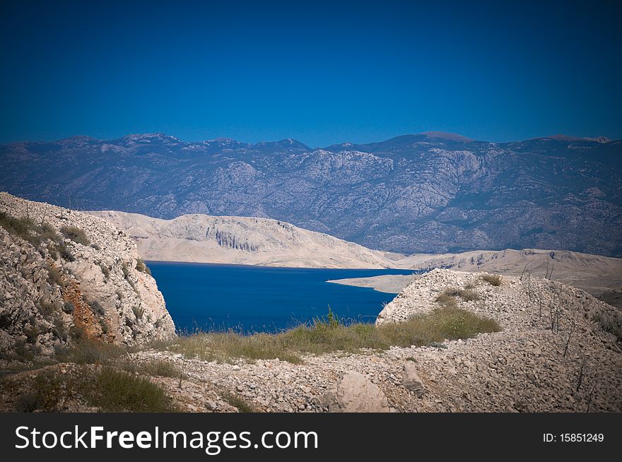 Panorama of the beautiful bay and mountains