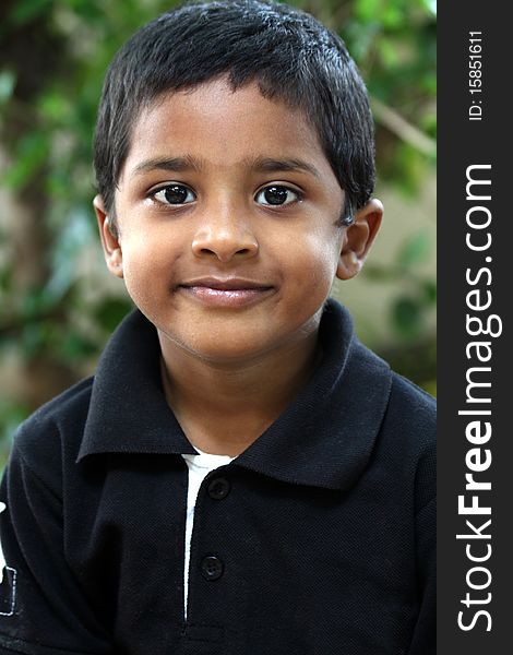 Indian Little Boy Smiling at the Camera